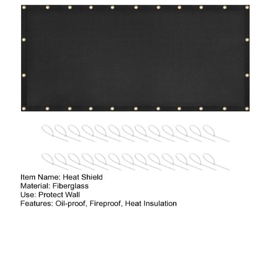 Heat Shield for Grill Fireproof Heat Insulation Cover BBQ Grill Mat Oil-proof Grill Wall Protector Fiberglass Balcony Privacy Screen Grill Pad