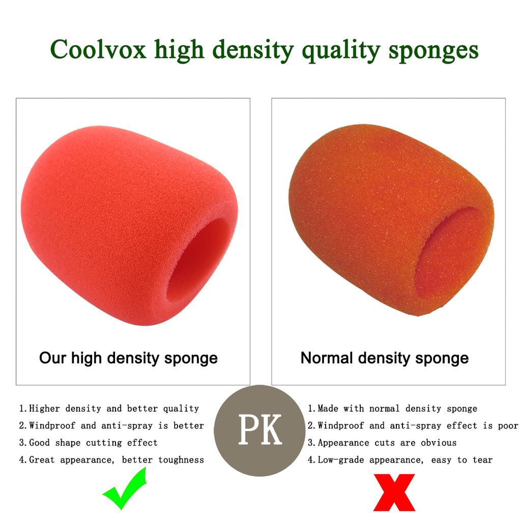 Coolvox 1Set Microphone Foam Windscreen and Wireless Microphone KTV Silicon Anti-Roll Device Ring Universal Square Non-Slip Circle for BBS MIC