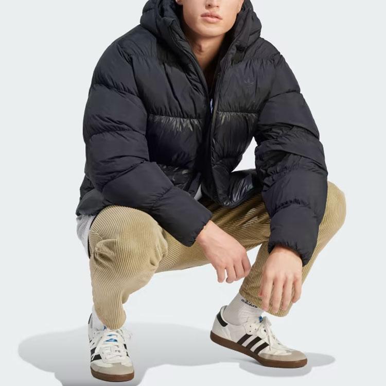 Adidas Оригинальная однотонная мужская куртка с длинным рукавом и капюшоном, черная IL2572