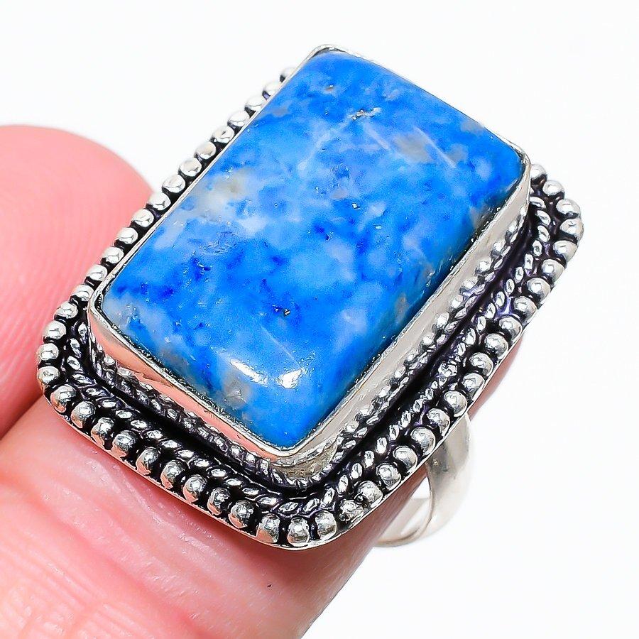 Lapis Lazuli Gemstone 925 Sterling Silver Jewelry Ring Size 8.5 p024