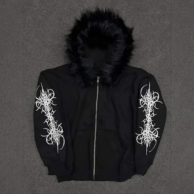 Oversized Hooded Sweatshirt Long Sleeve Graphic Print Streetwear Teens