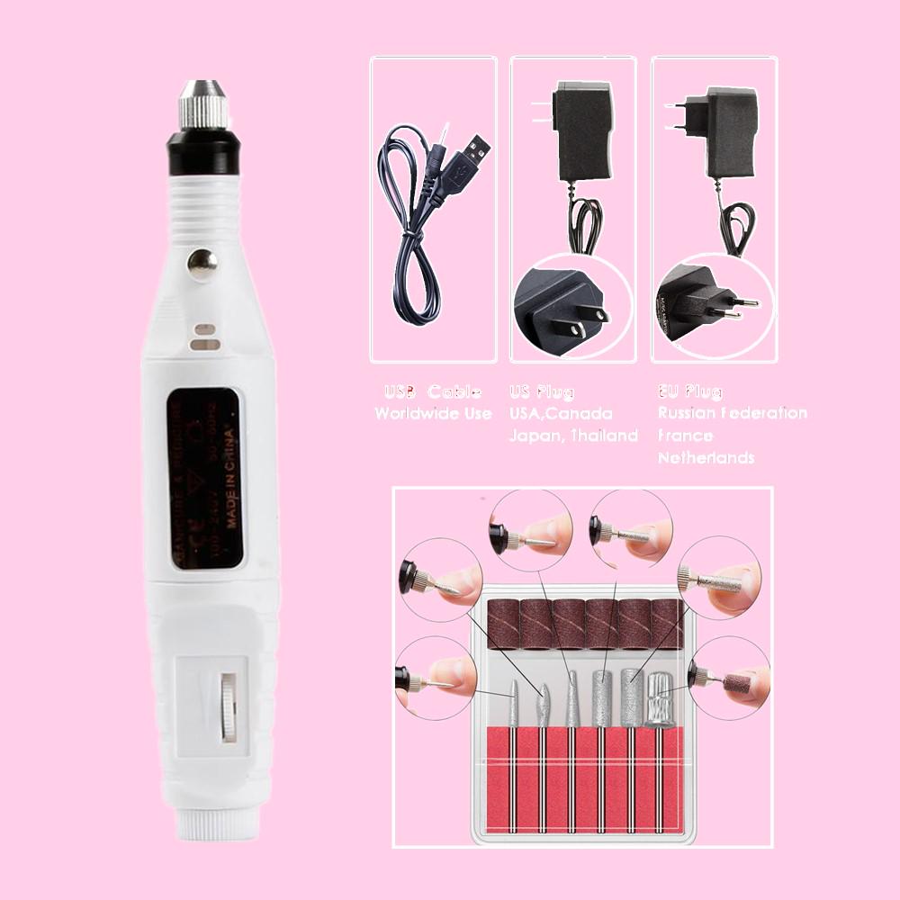 Electric Nail Art Pen Salon Manicure Pedicure Drill File Polish Tool EU US Plug Fashion