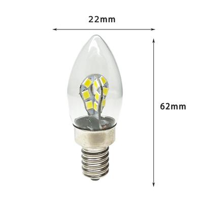 Светодиодные лампочки-свечи E12 E14 2 Вт 2835 SMD 24 светодиода с прозрачным стеклянным корпусом 85-265 В заменяют галогенные лампы 25 Вт для люстры
