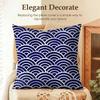 Art Seigaiha Pattern Cushion Cover Natural Linen Organic Fabric DoubleSided Printing Sofa Home Decor Gift Pillow Case