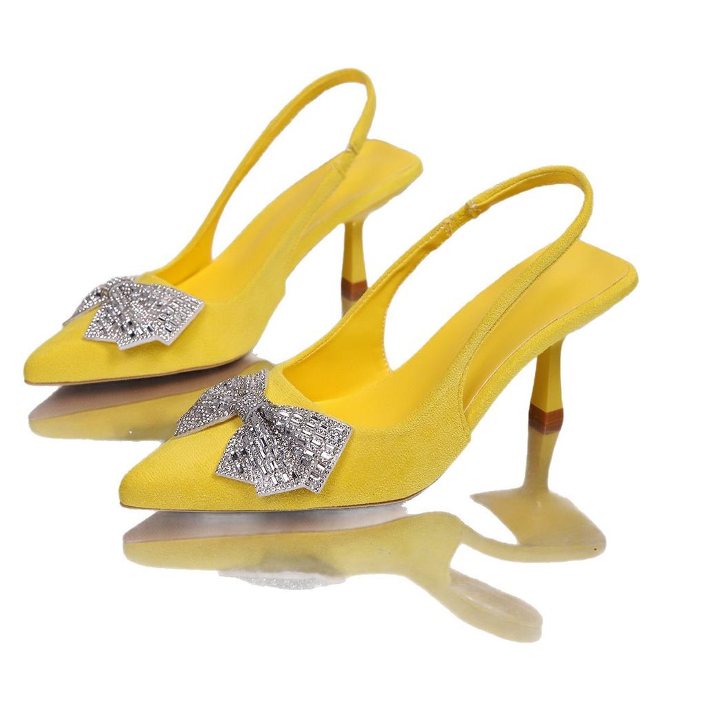 Fashion 2025 New Shoes for Women Elastic Band Women's Pumps Summer Stiletto Spike Party Sandals Woman Sexy Butterfly-knot High Heels