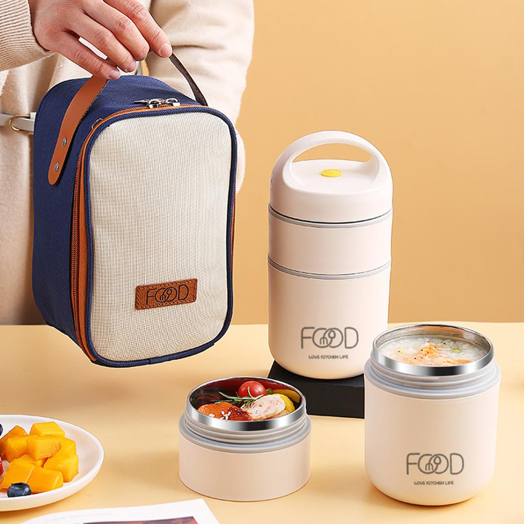 Ланч-бокс из нержавеющей стали с изоляцией, пищевой контейнер, сохраняющий тепло, коробка для завтрака с внутренней частью из нержавеющей стали