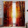 Green Forest Scenery 3d Printed Curtains Black Silk Blackout Heat Insulation Curtains Bedroom Study Living Room Curtains 2pcs