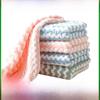 Coral Fleece Water Ripple Absorbent Non-Linting Kitchen Dish Cloth with Cationic Scouring Pad