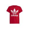 Originals Trefoil T-Shirt Solid Color Logo Letter Print Short Sleeve Kids Tops Red IB9929