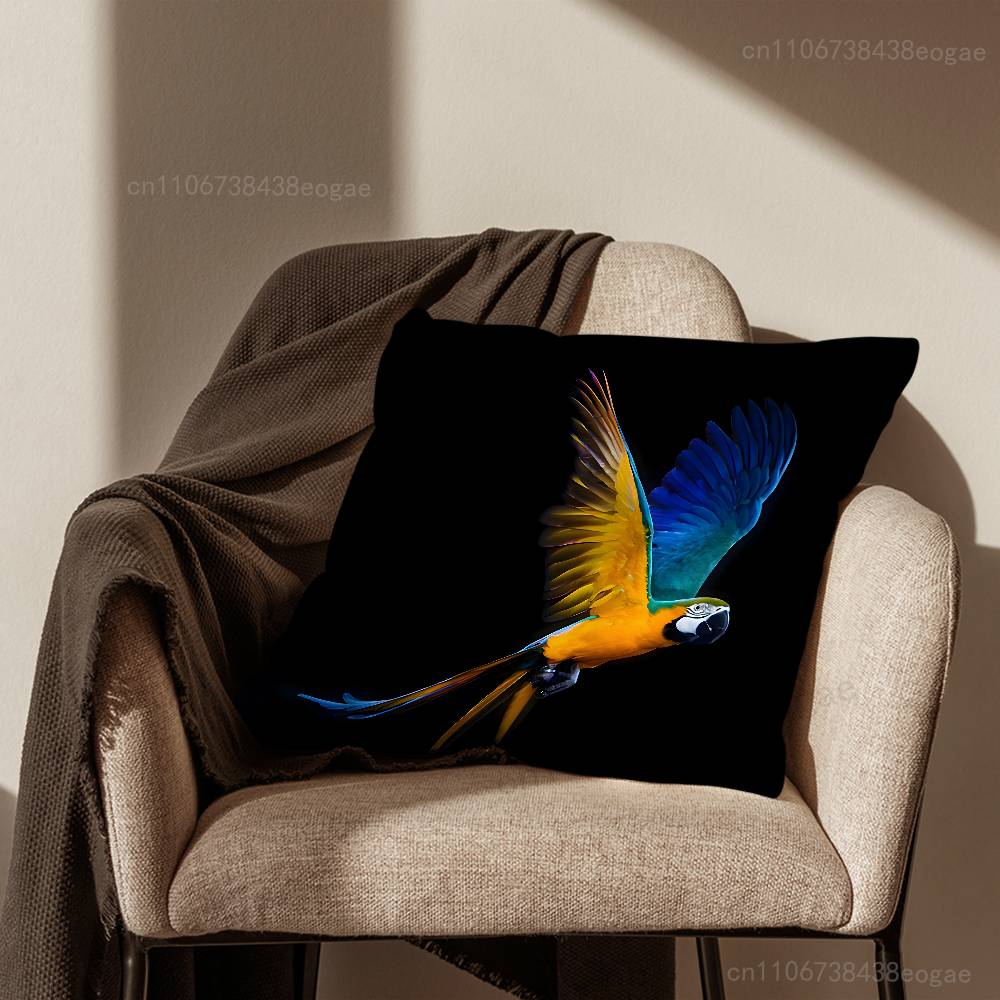 Арт Птица Попугай Наволочка Для Гостиной Подушка На Диван Подходит Для Украшения Дома Спальни И Защиты