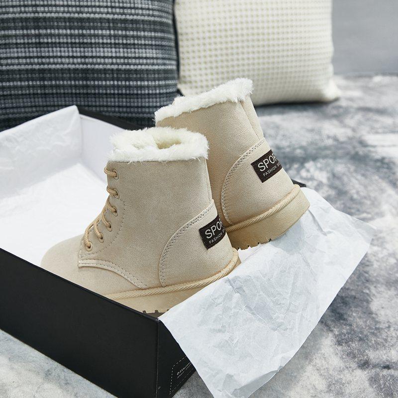 Женские ботинки Зимние теплые Снежные ботинки Женские из искусственной замши Ботильоны Для женщин Зимняя обувь Botas Mujer Плюшевая обувь Женская WSH3132