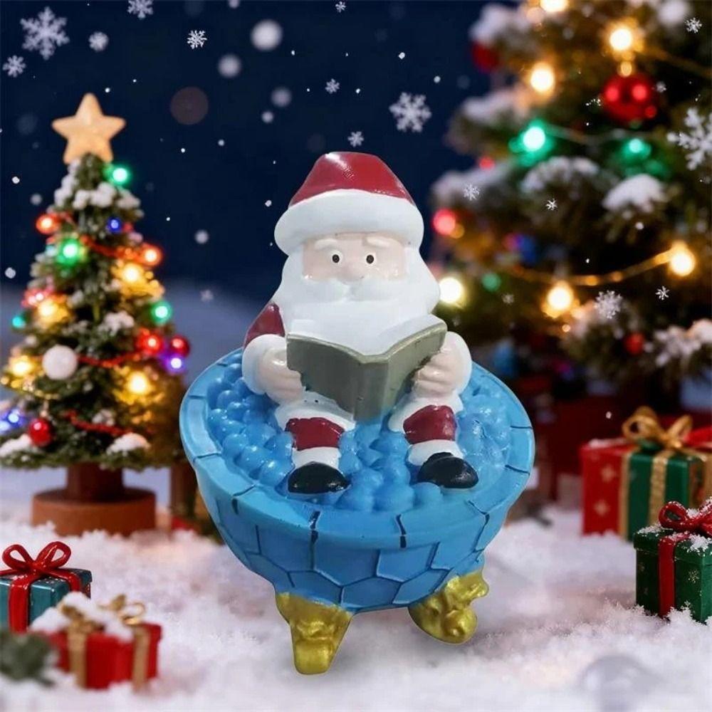 Resin Christmas Santa Bubble Bath Lamp Small Desktop Ornament Creative Santa Night Light