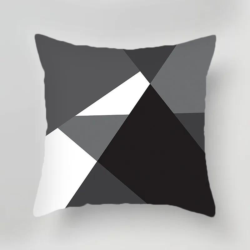 Luxury Home Decoration Cushion Cover Black Gray Dark Black and White Style Pillow Cover Office Sofa Cushion Cover