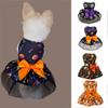 Decorative Polyester Halloween Dog Clothes Soft Breathable Dog Pumpkin Dress Skull/pumpkin Pattern Dog Bat Dress Festival Party