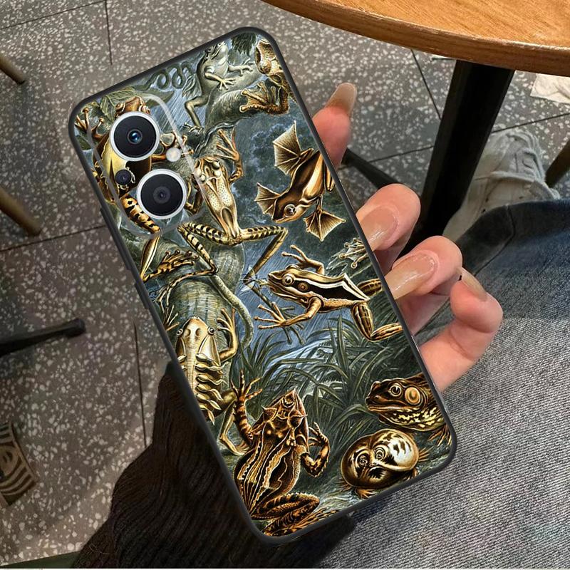 Винтажный Ретро Лягушка Грибы Для OPPO Reno 10 11 12 13 14 Pro 7 8 Lite 8T 11F 12F 13F 14F OPPO Find X8 X9 X5 X6 Pro Чехол
