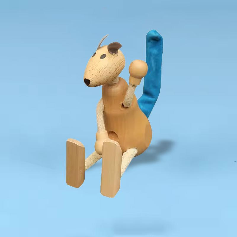 Деревянные Фигурки Животных Игрушки-Действия Симуляция Животных Модель с Подвижными Суставами Кукла Слон Обезьяна Жираф Лев Образовательные Игрушки Для Детей