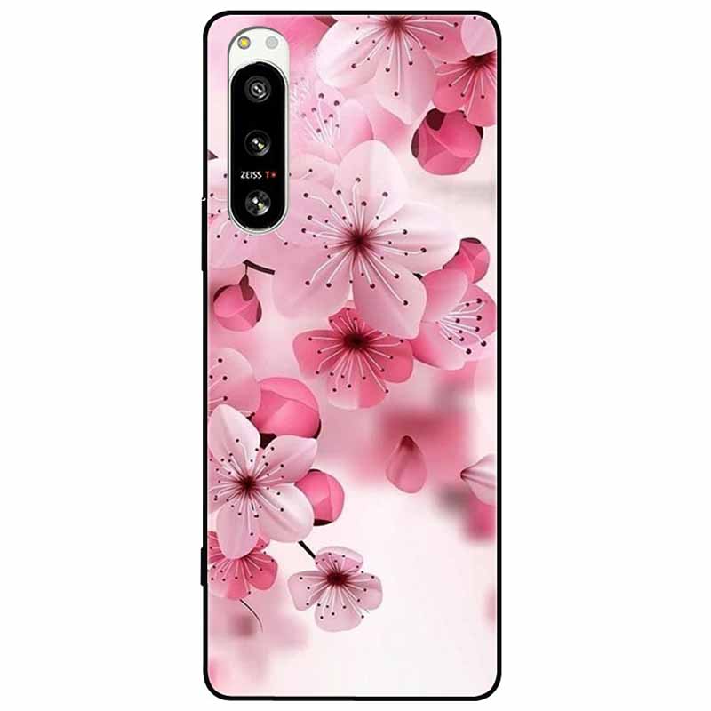 For Sony Xperia 5 IV / 1 IV Case 10IV Soft Silicone Flower Phone Back Cases For Sony Xperia 10 IV V Cover 5IV TPU Bumpers 10V