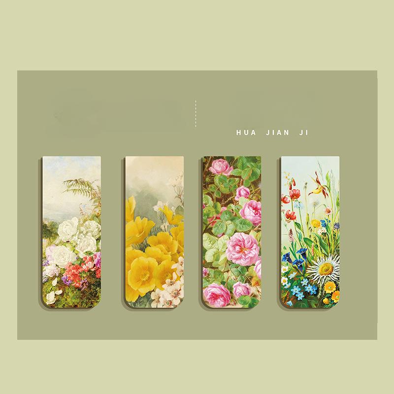 2/4/5 шт./набор Китайская ретро закладка Бамбук Лотос Журавль Пейзаж Закладка для подарка учителю Винтажная эстетическая магнитная закладка