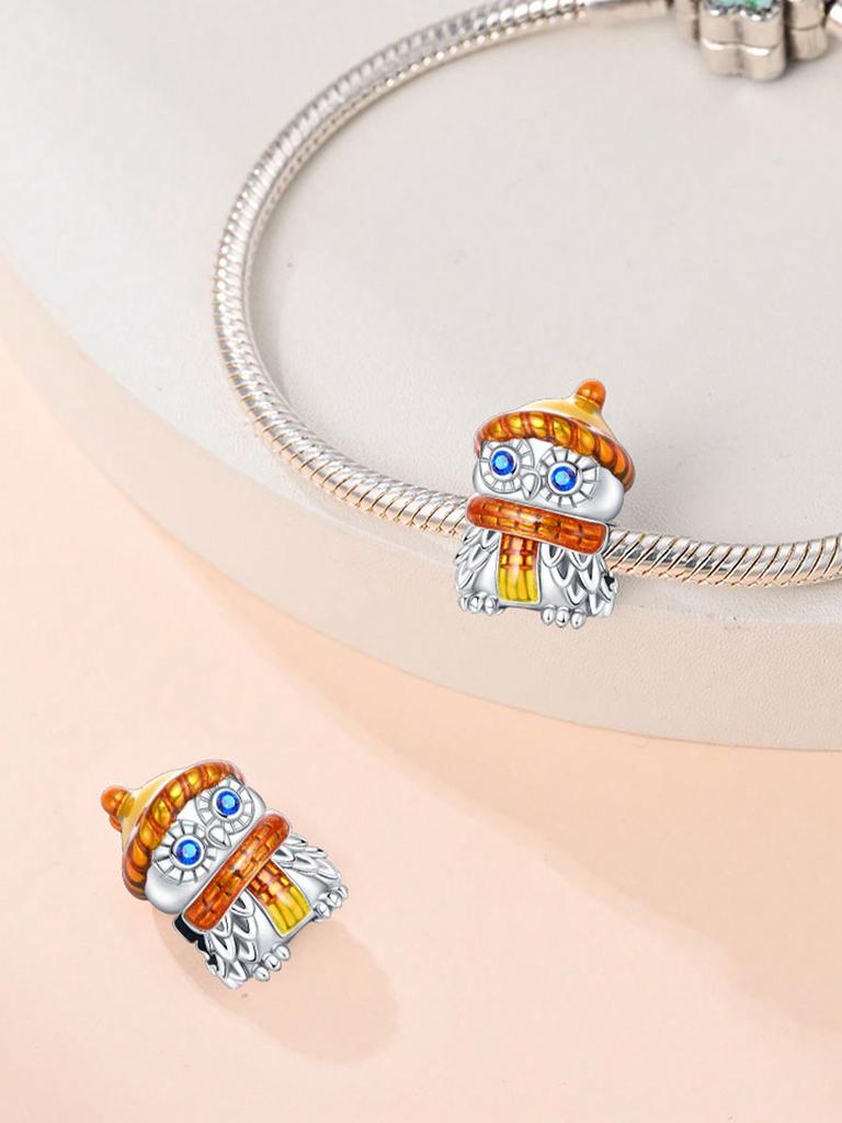Charms Plata Autumn Owl Squirrel Beads Charm Copper Plated Fit Charms Copperoriginal Bracelet For Jewelry Making Diy Charm