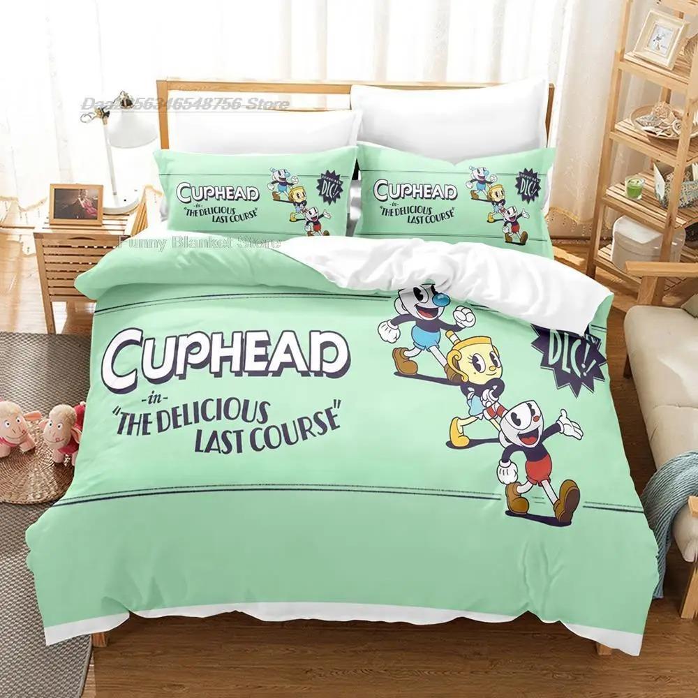 The Cuphead Show Bedding Set Single Twin Full Queen King Size Bed Set Aldult Kid Bedroom Duvetcover Sets 3D Print Anime Game