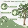 150cm Artificial Ficus Tree, Fake Potted Tree with Solid Wood Trunk and Pot for Indoor, Green