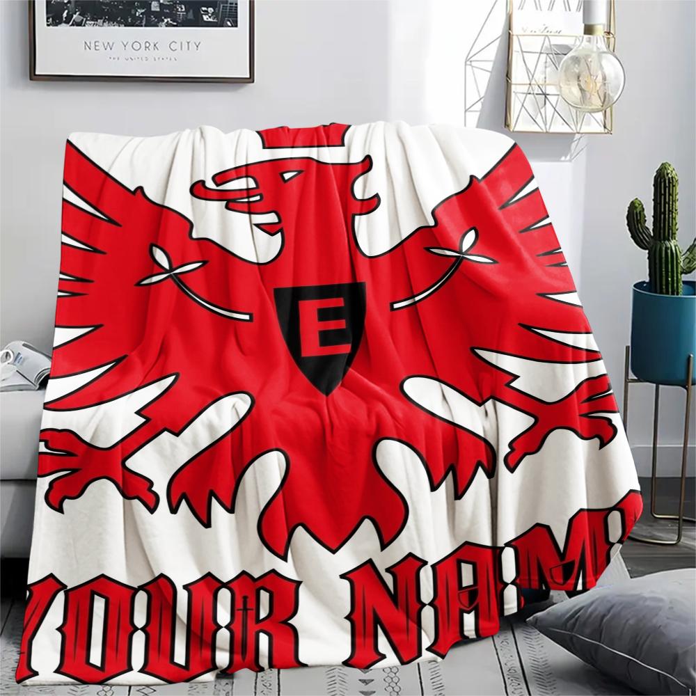 1PC Custom Name Eintracht Frankfurt Patterned Flannel Blanket Suitable For All Seasons for Home Decor Warmth and Comfort Gifts Holiday Present
