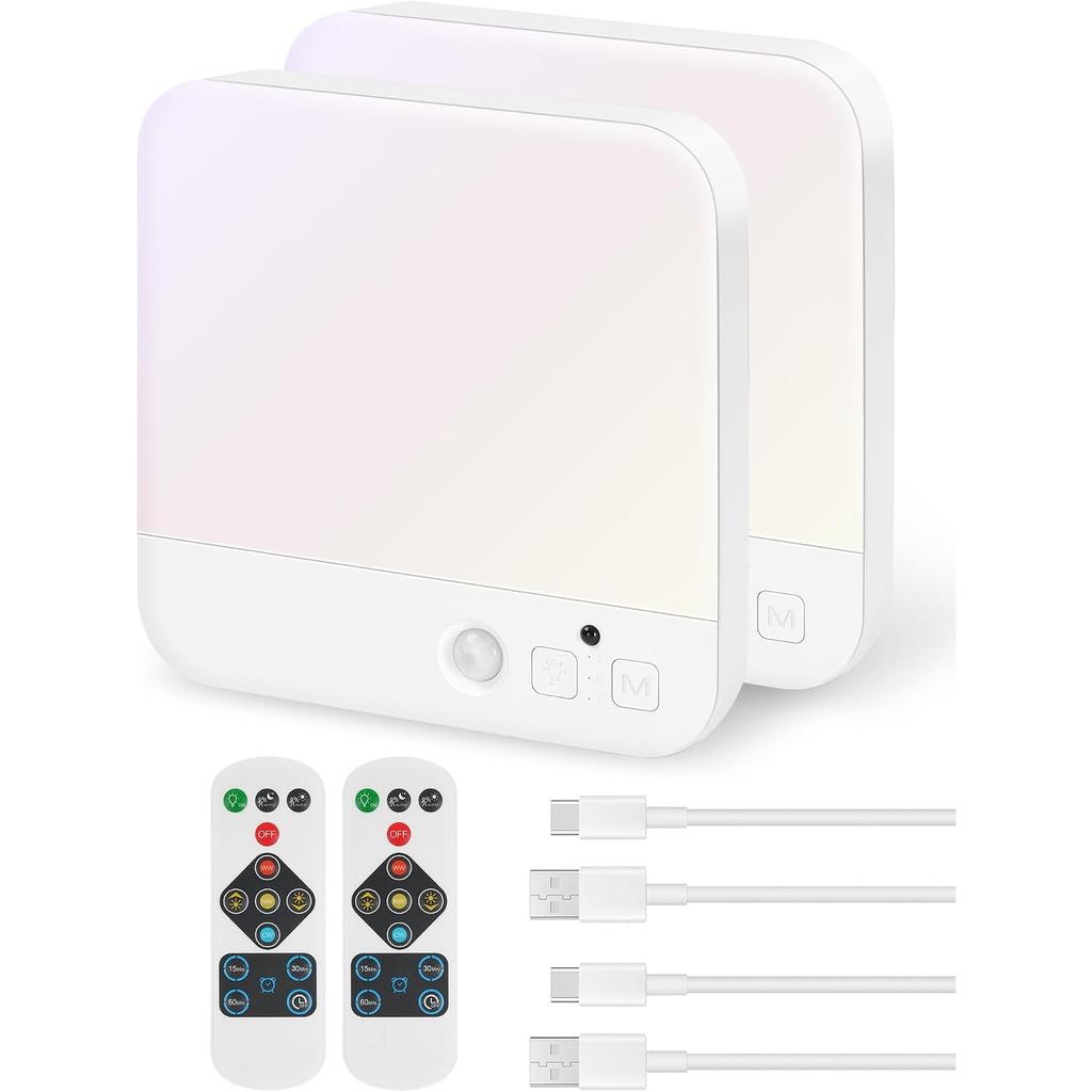 Rechargeable Motion Sensor Ceiling Light with Remote, Wireless Ceiling Light Battery Operated, No Wiring, Magnetic, Dimmable 3 Color