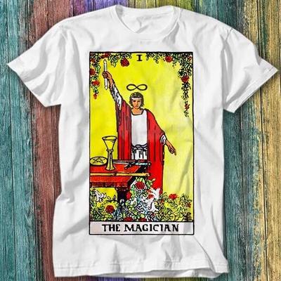 Unisex Shirt Cotton Oversize Large Size Magician Tarot Deck Card T Top Tee 498