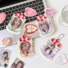 Kawaii Kpop Photocard Holder for 53x85mm PVC Card Protector with Pendant Keychain for Students Girls School Accessories Gift