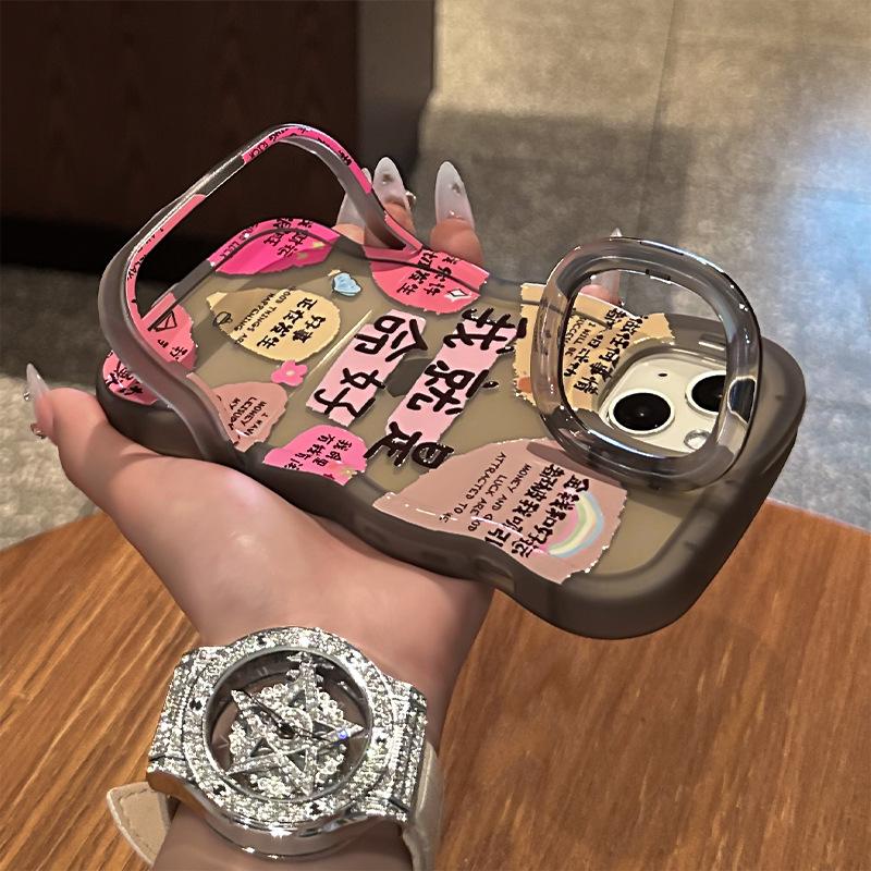 Подходит для чехла для телефона Apple 16promax 15, Прозрачный силиконовый 13, Двойная подставка Xiaomi 14