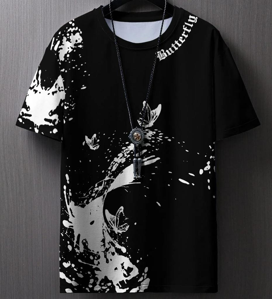 XXS-6XL Большие размеры Мужская футболка с буквенным принтом Летняя повседневная свободная мужская одежда Топы с коротким рукавом Футболки Пуловер