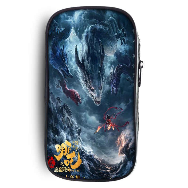 Fabric Nezha Oxford Pencil Case Organizer For Students And Teens Storage Bag