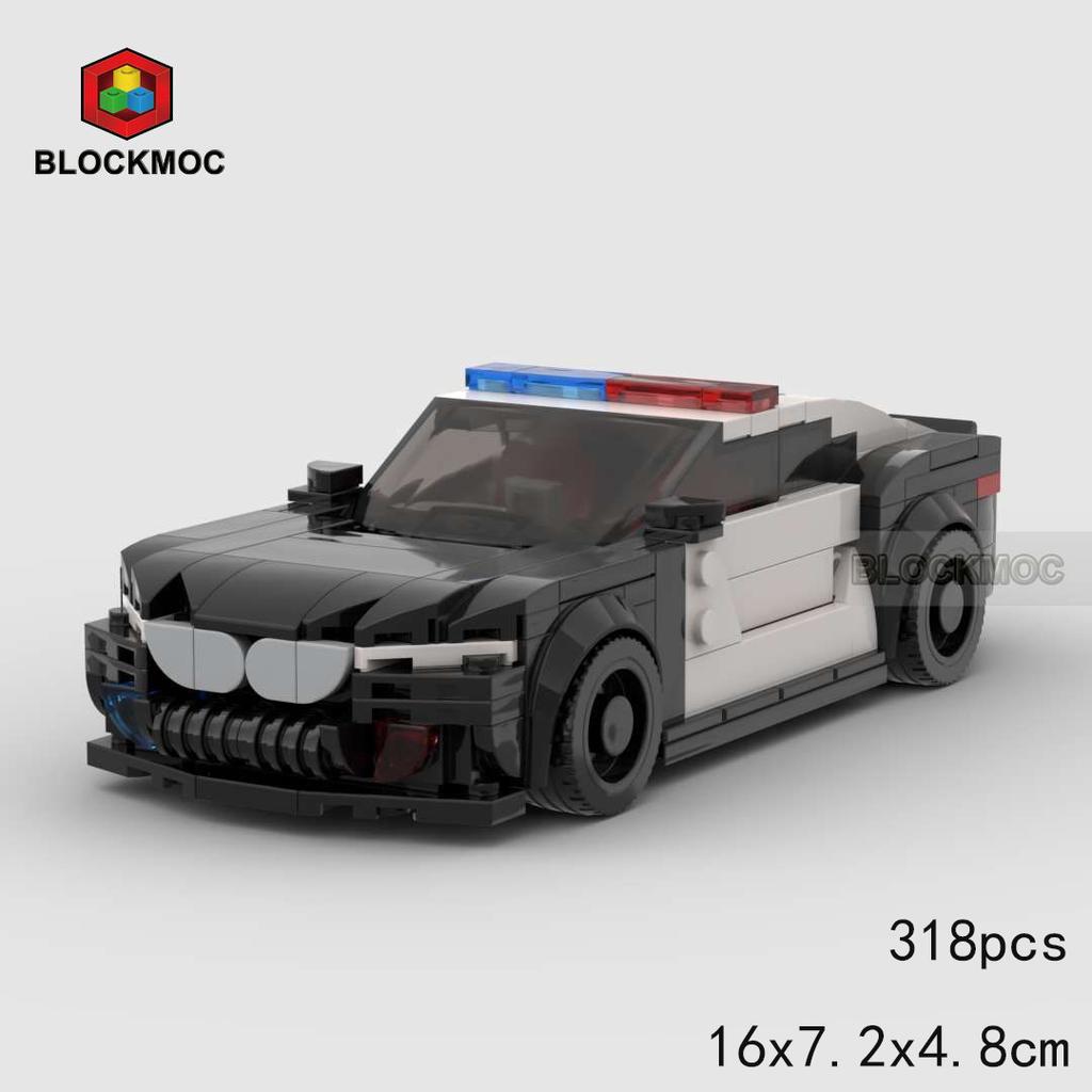 MOC Кирпичный Исследовательский Автомобиль Гонки Спорт Полиция Город Скоростной Автомобиль Гонщик Внедорожник Строительные Блоки Кирпич Внедорожник Детские Игрушки Подарок Мальчикам