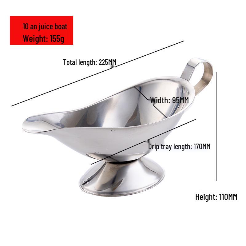 Stainless Steel Non-Magnetic Gravy Boat for Steak and Pepper Sauce