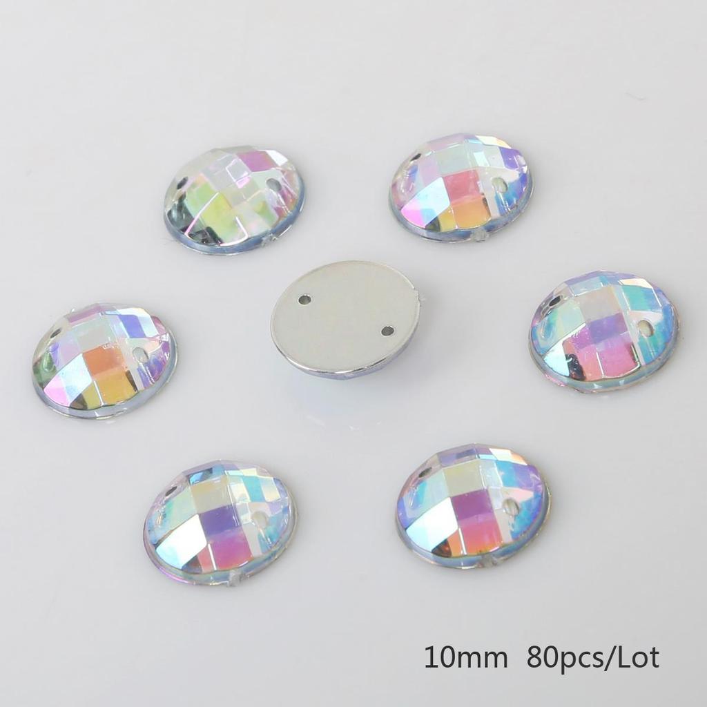 Sewing Flatback Acrylic Rhinestone Two Holes Sew On Strass Crystal Stones For DIY Wedding Dress Clothes Decoration