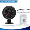 52mm Car RPM Gauge 0-8000 PRM Tachometer With LED Backlight For 1~8 Cylinder For 12V Car Engine Auto Car Tacho Indicator