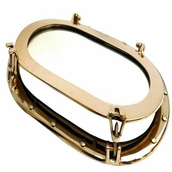 Морское морское судно Окна иллюминатора Декор Латунь Овальная форма Зеркало иллюминатора