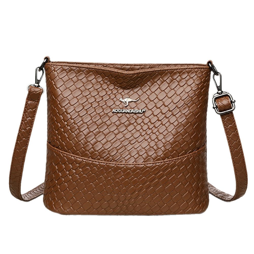 Простая сумка-ведро, модная и ретро лоскутная сумка на одно плечо через плечо