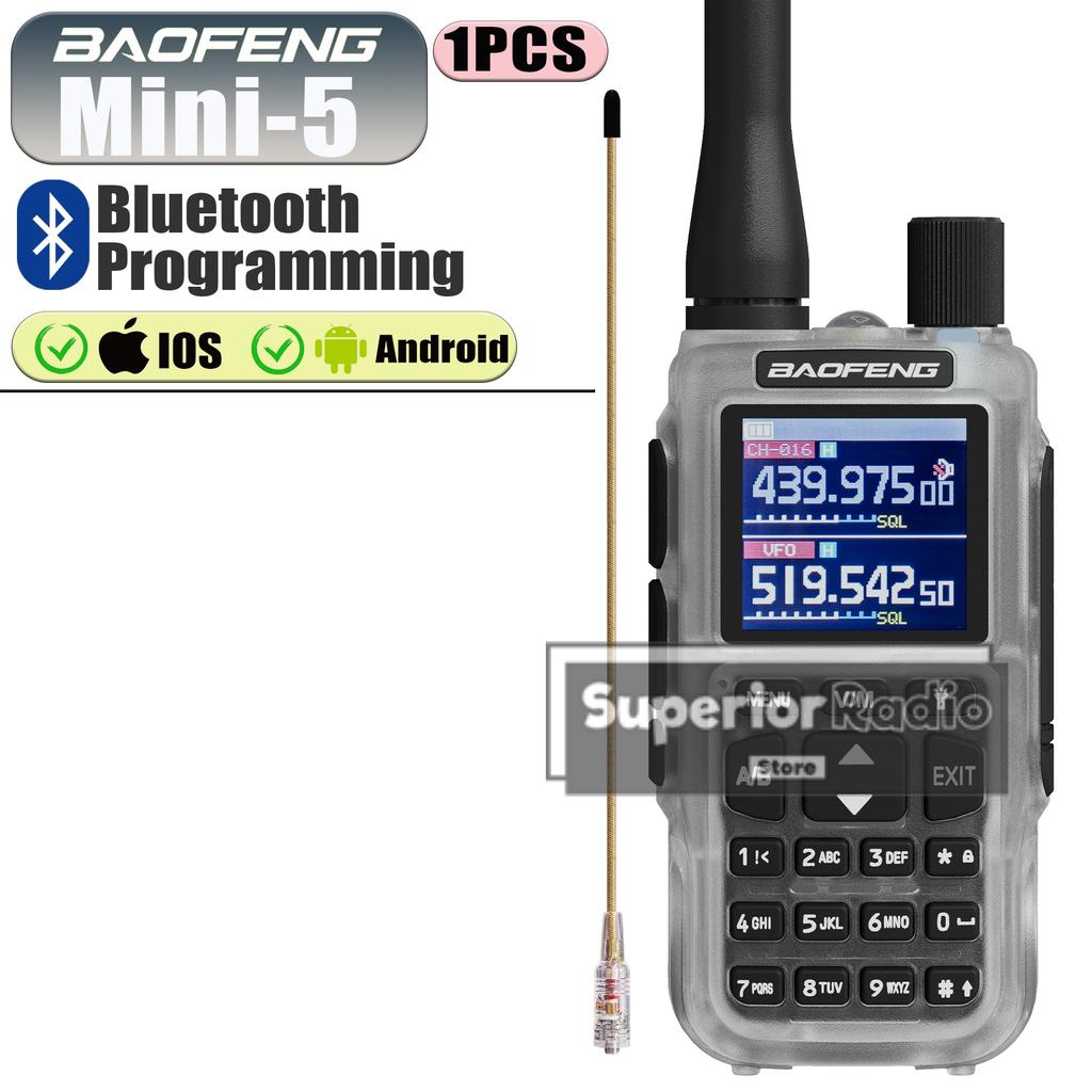Baofeng Mini-5 Walkie Talkie Multi Color Bluetooth APP Programming AM/FM NOAA TYPE-C Charging Upgrade UV-5R Mini Two Way Radio