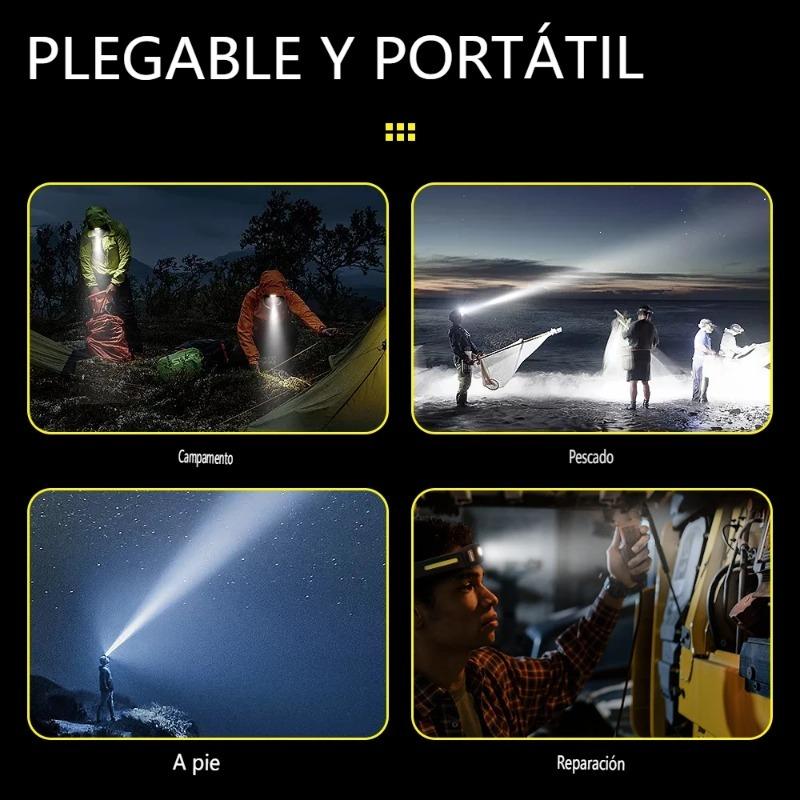 Мощный светодиодный налобный фонарь COB 3000LM, индукционный налобный фонарь, силиконовый, USB-C, перезаряжаемый, для кемпинга, рыбалки