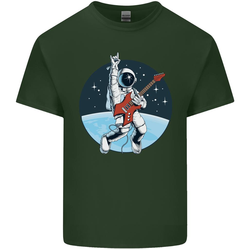 Space Rock Funny Astronaut Guitar Guitarist Unisexs Light Cotton TShirt