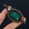 Emerald, Moonstone Gemstone Pure Copper Wire Wrapped Designer Handmade Pendant Jewelry Gift For Her