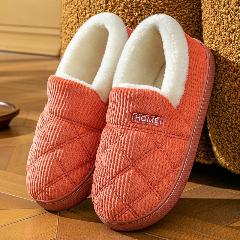 Хлопковая сумка для тапочек и домашние тапочки зимние женские водонепроницаемые из пуховой ткани утолщенные туфли нескользящие теплые хлопковые туфли мужская обувь