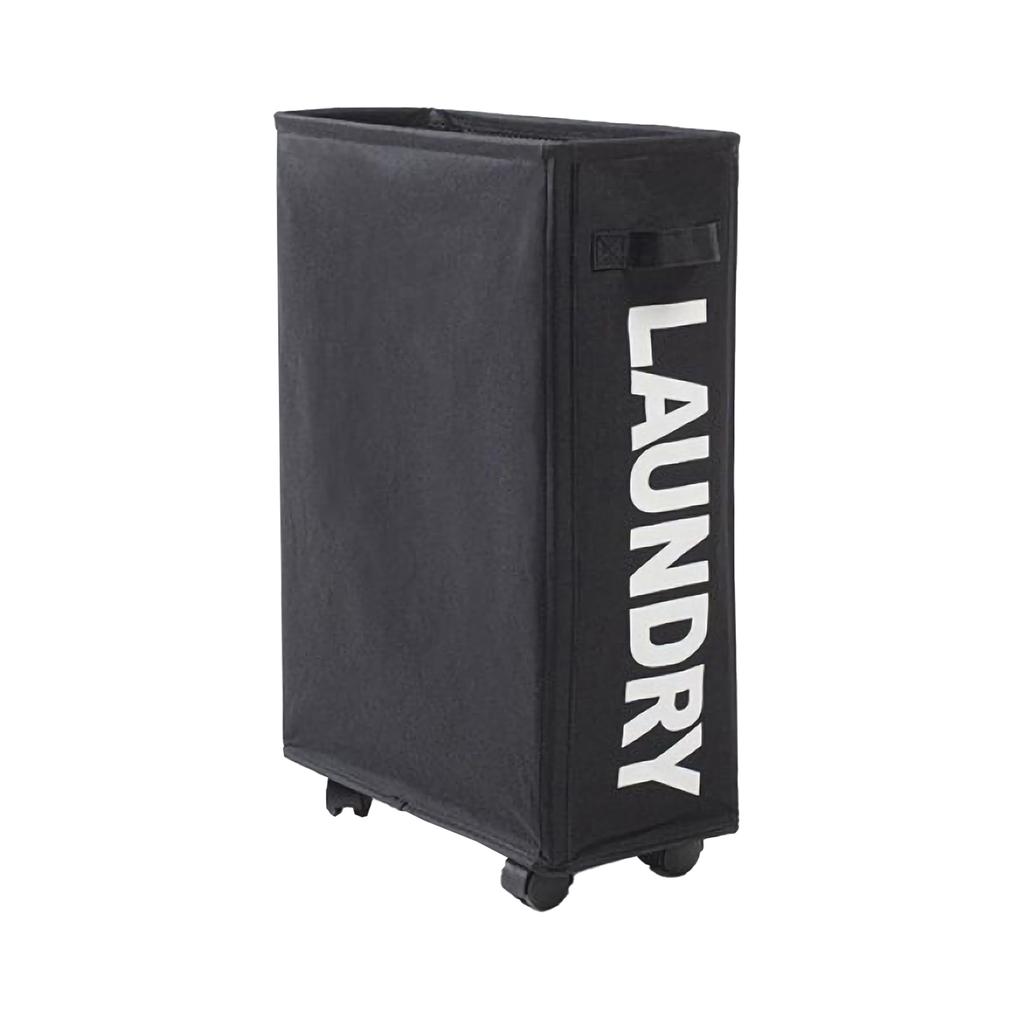 23 Inches Rolling Slim Laundry Basket with Wheels Collapsible Laundry Hamper On Wheels Tall Thin Narrow Foldable Storage Bins