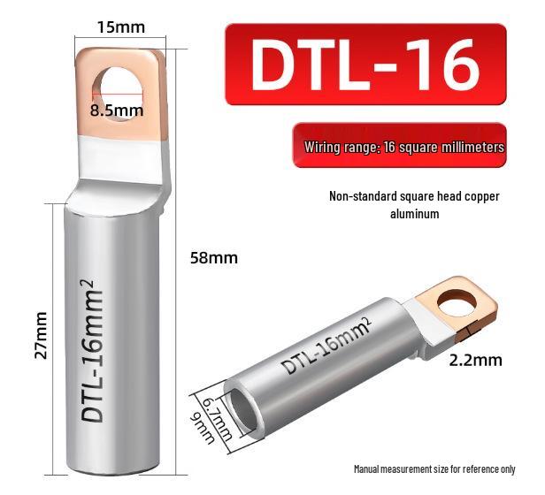 Square Head Copper-Aluminum Terminal Lugs DT L-2 (16-500 sq mm)