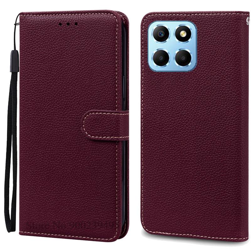 For Honor X6 Case Huawei Honor X6 2022 Cover Silicone Wallet Flip Leather Case For Honor X6 VNE-LX1 VNE-LX2 Phone Case Fundas