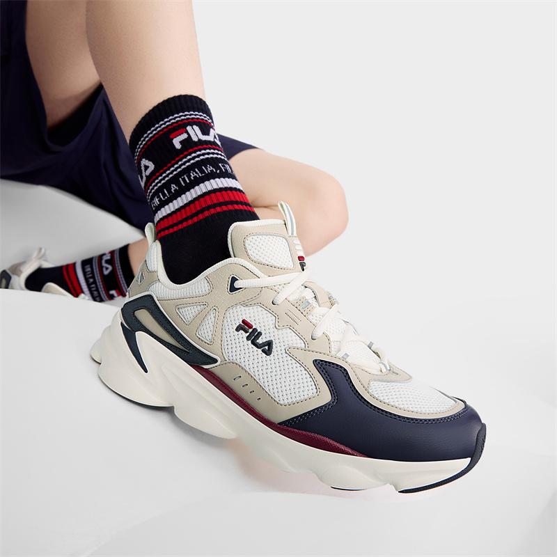 Fila Простые кроссовки на толстой подошве, увеличивающие рост, с низким верхом, повседневные, мужские, белые, коричневые, F12M422111FSP