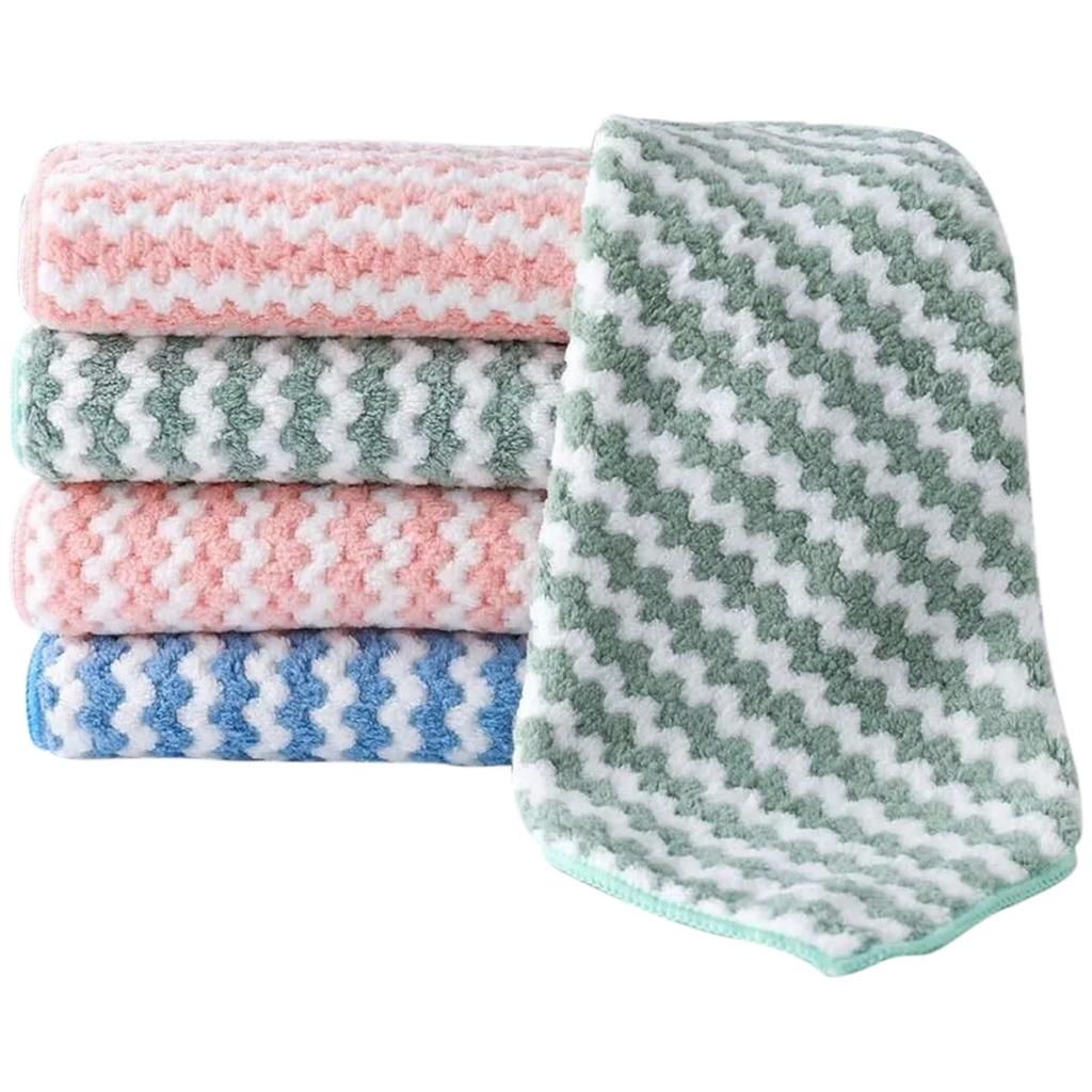 5pcs Kitchen Dish Cloths Soft Absorbent Dish Rag Reusable Dish Towels Household Washable Cleaning Cloth Housework Clean Towel