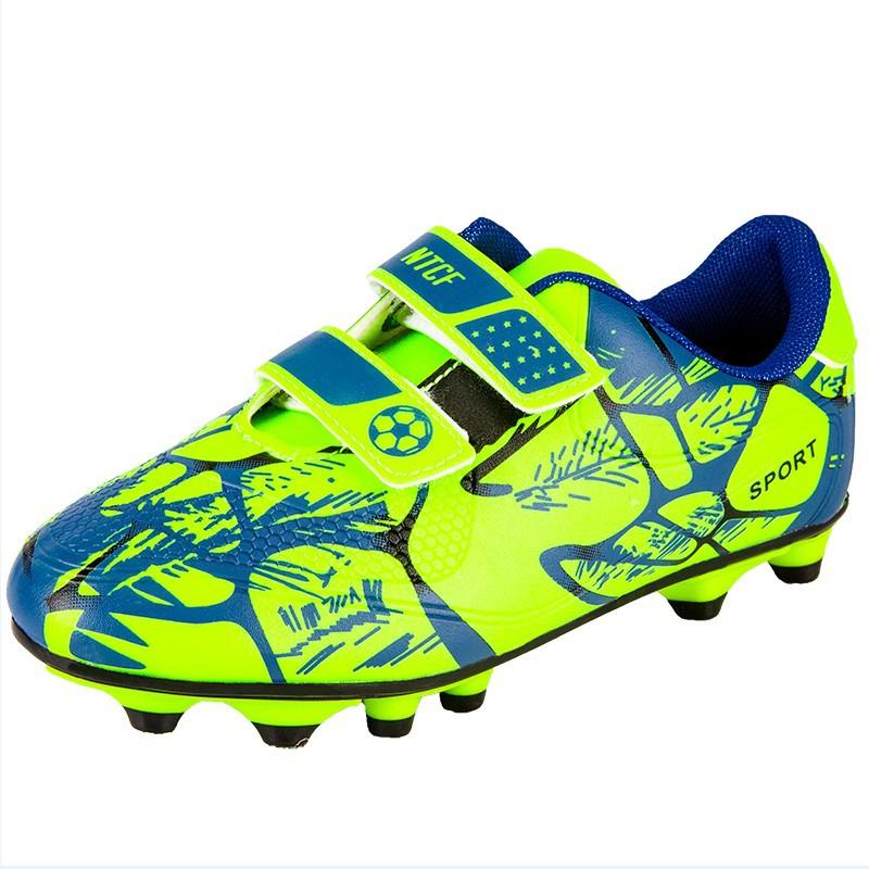 Children's Football Shoes Velcro Sneakers Leather Foot Broken Nails Tf Long Nails AG Boys Girls Youth Training Shoes Primary School Students