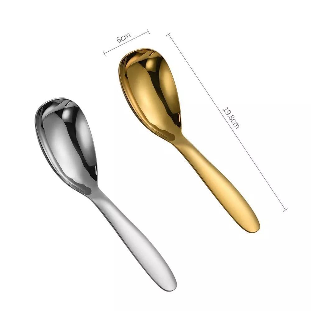 Ложка для риса из золота/серебра 304, сервировочная ложка из нержавеющей стали, новая ложка для супа